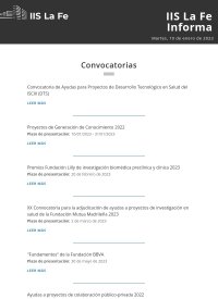 Newsletter IIS La Fe Informa: Martes, 10 de enero de 2023