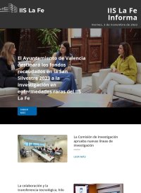 Newsletter IIS La Fe Informa: Viernes,  3 de noviembre de 2023