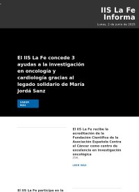 Newsletter IIS La Fe Informa: Lunes,  2 de junio de 2025