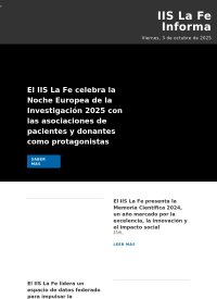 Newsletter IIS La Fe Informa: Viernes,  3 de octubre de 2025