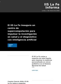 Newsletter IIS La Fe Informa: Lunes,  2 de marzo de 2026
